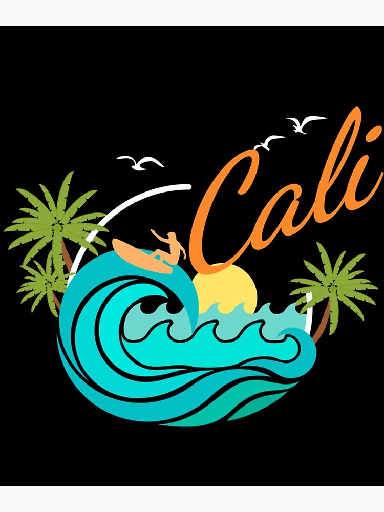 Disover California Surf Sunny Beach Premium Matte Vertical Poster