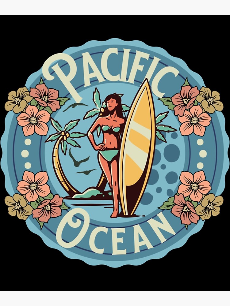 Discover Pacific Ocean Vintage Print for Pacific Ocean Lovers - Pacific Ocean Name Gifts Clothing Prints _amp Premium Matte Vertical Poster