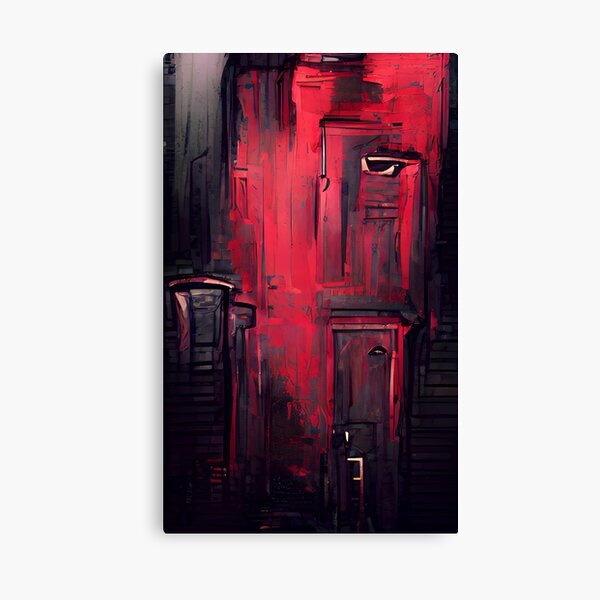 Black Creepy Red Scary Canvas Prints for Sale Redbubble