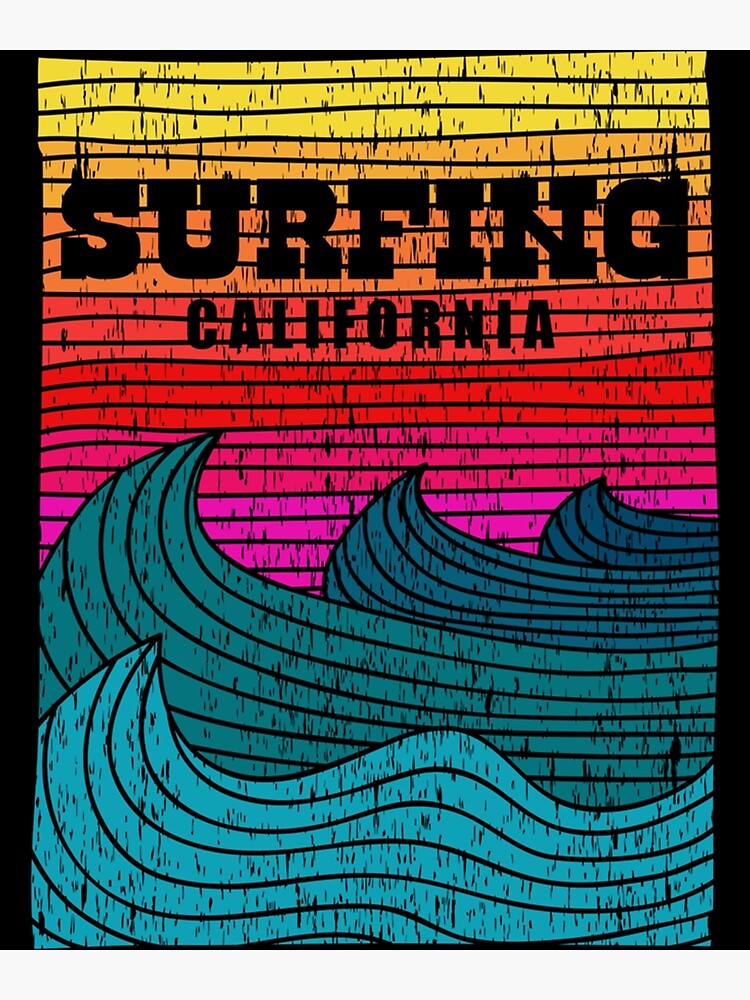 Discover SURFING CALIFORNIA Premium Matte Vertical Poster
