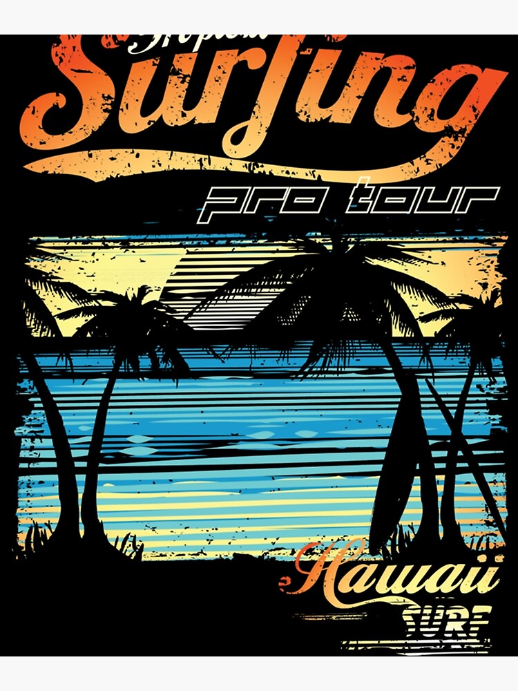 Discover Surfing Hawaiian Beach Premium Matte Vertical Poster