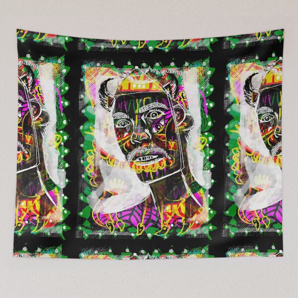 Item preview, Scary self portrait abstract style painting designed and sold by GreissDesign.