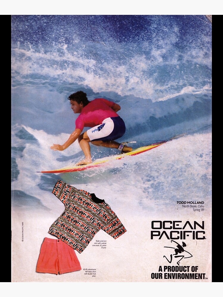 Disover Vintage Surfing Ocean Pacific Premium Matte Vertical Poster