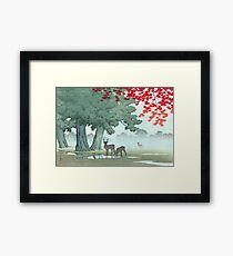 Japanese Print - Kawase Bamboo - Nara Park (1953) Framed Print