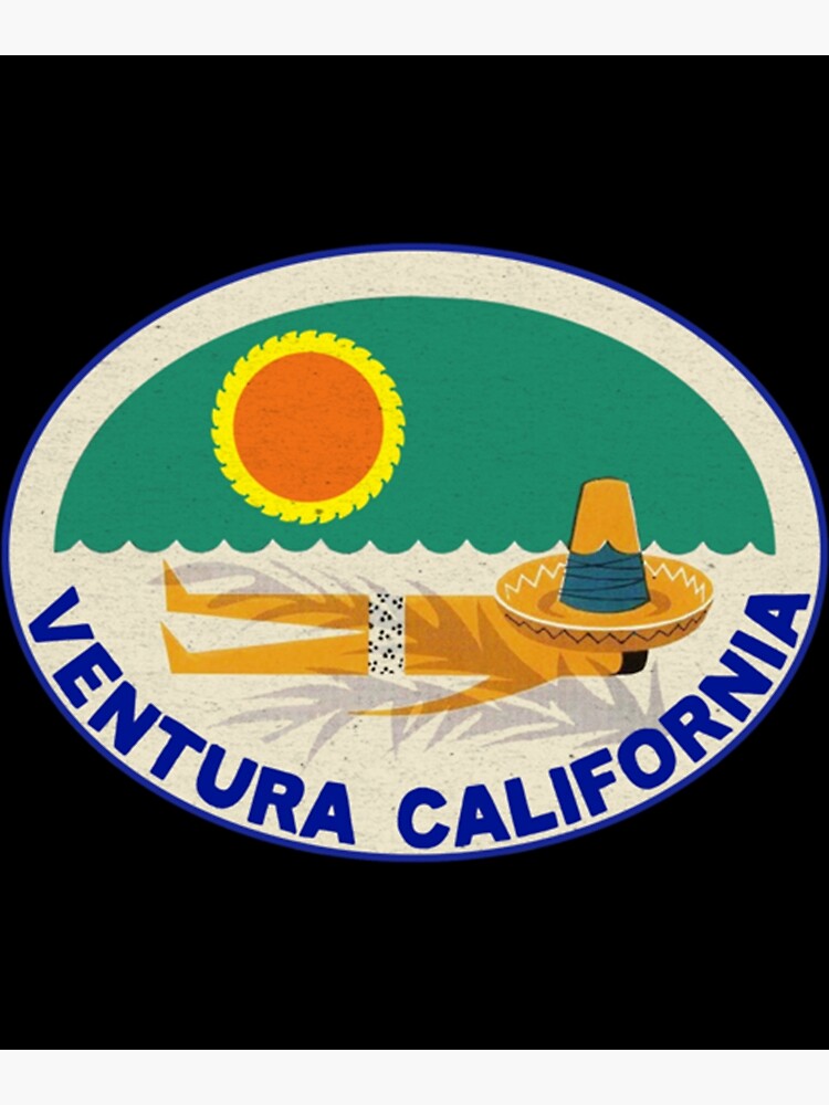 Disover Ventura California Vintage Beach Travel Pacific Ocean Premium Matte Vertical Poster