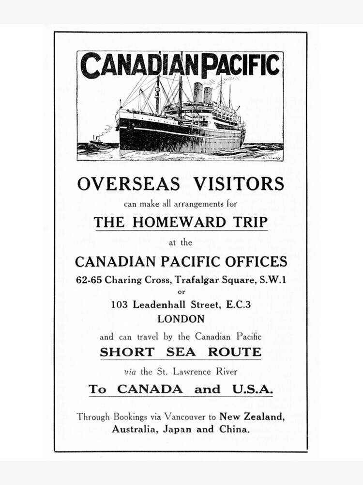 Disover Vintage Canadian Pacific Steamship Advert Premium Matte Vertical Poster