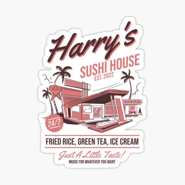 Mercancía de Harry Styles, Harrys House, HS3, One Direction, HS, Fine Line, Música para un restaurante de sushi, letras de canciones Pegatina
