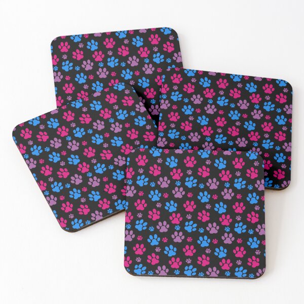 Item preview, Dog Paw Prints Bi. Bisexual Pride designed and sold by Subtle Pride Shop.