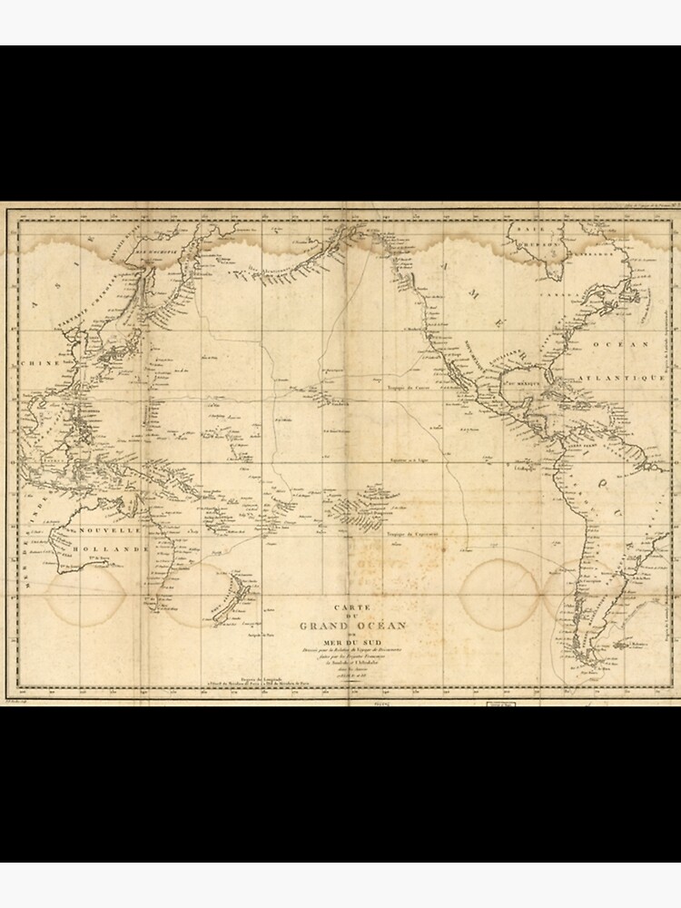 Discover Vintage Map of The Pacific Ocean (1788) Premium Matte Vertical Poster