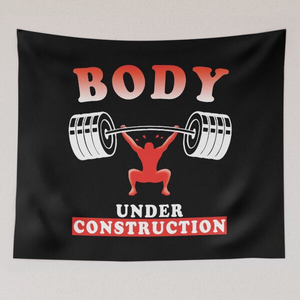 Item preview, Body Under Construction | Motivational Weightlifting Training Quote designed and sold by TMBTM.