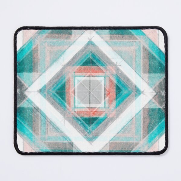 Item preview, Hand Made Edited Pencil Geometry in Light Blue and Red "Geometric Works" designed and sold by Istvan Ocztos.
