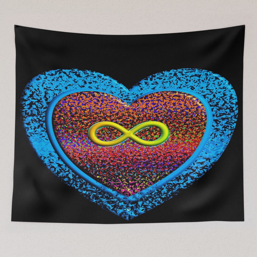 Infinite Love, Always and Forever - Blue on a tapestry