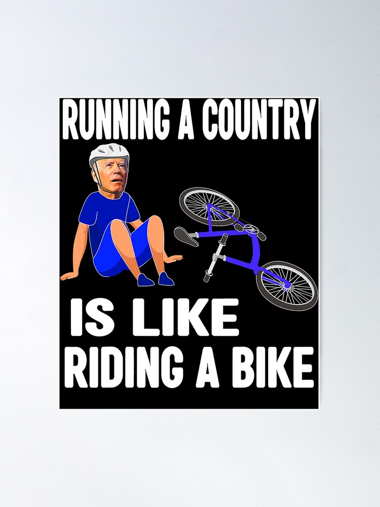 Biden Falls Off Bike Joe Biden Falling Off His Bicycle Funny | Art Board  Print