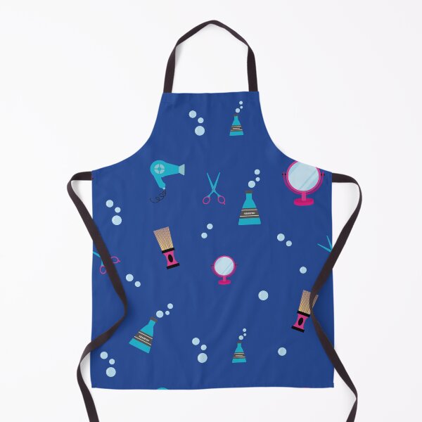 Item preview, Colorful print of hairdressing stuff with blue background designed and sold by Martapp.