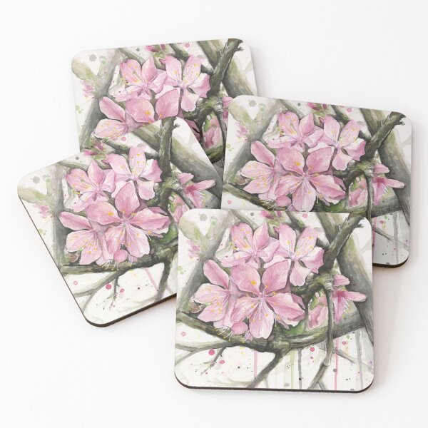 Item preview, Cherry Blossom Watercolor Painting designed and sold by Olga Shvartsur.