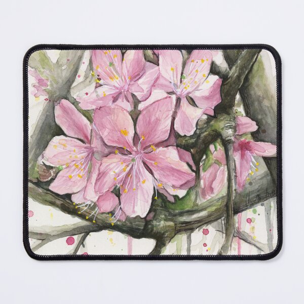 Item preview, Cherry Blossom Watercolor Painting designed and sold by Olga Shvartsur.