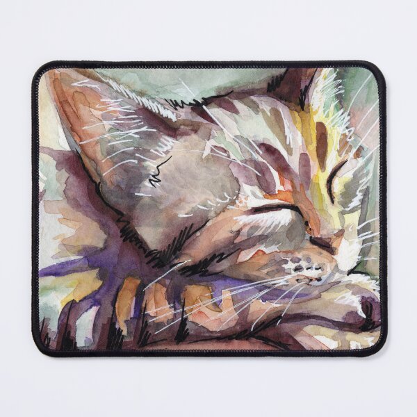 Item preview, Sleeping Kitten Watercolor, Cute Cats Illustration designed and sold by Olga Shvartsur.