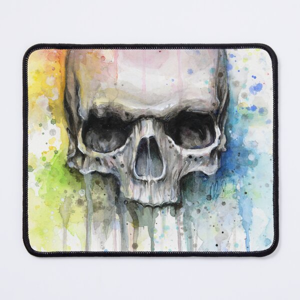 Item preview, Watercolor Skull Rainbow Colorful Painting designed and sold by Olga Shvartsur.