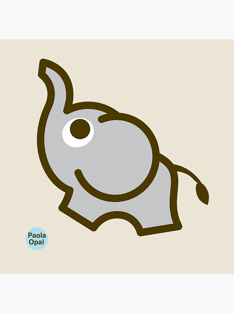Thumbnail 3 of 3, Art Print, Ollie the elephant from the Simply Small Series designed and sold by PaolaOpal.