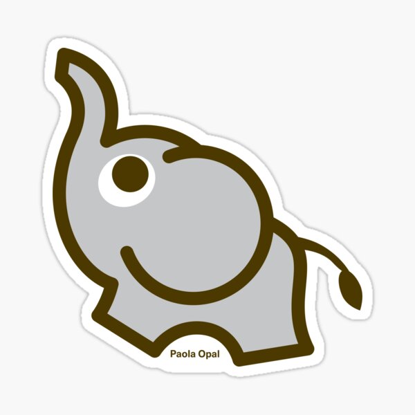 Ollie the elephant from the Simply Small Series Glossy Sticker