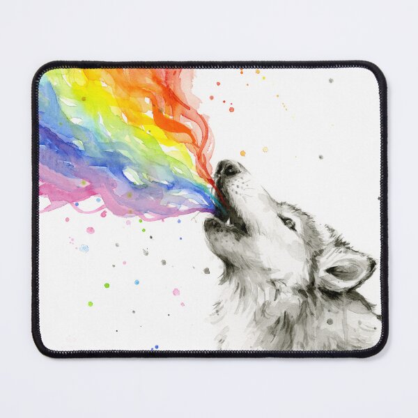 Item preview, Wolf Howling Rainbow  designed and sold by Olga Shvartsur.