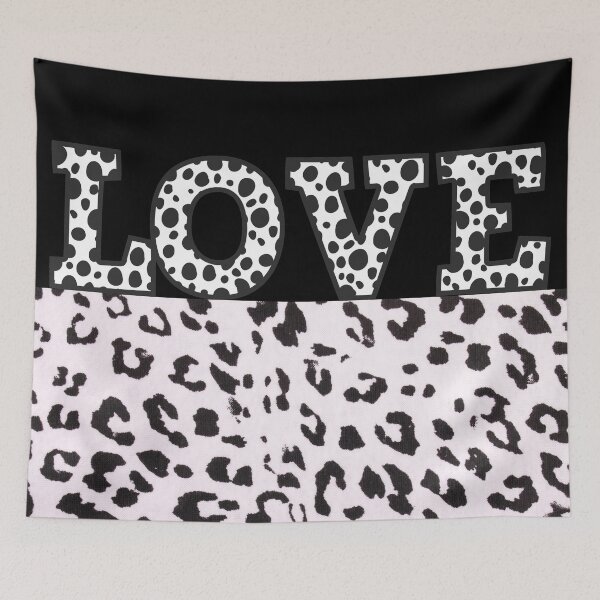 Item preview, Animal White And Black Print-Cheetah Print Leopard Print Love Typography with Animal  Print designed and sold by adoredigitals.