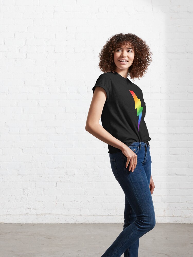 Discover  Lightning bolt gay pride rainbow flags LGBTQ equality Classic T-Shirt