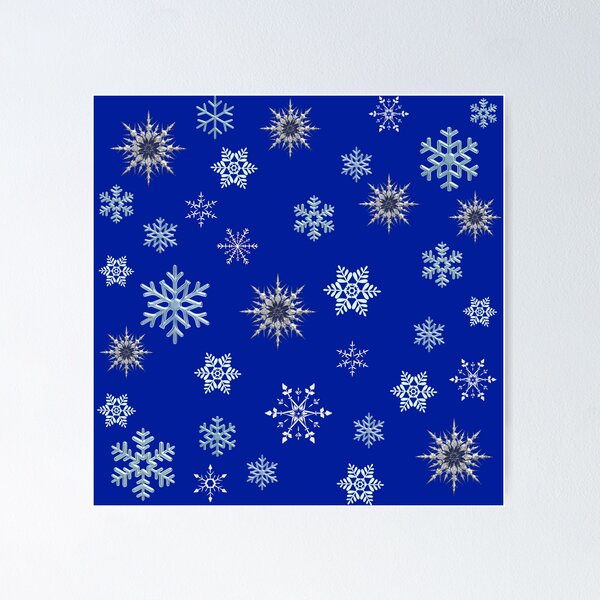 Item preview, Snowflakes on royal blue background, regular grid. designed and sold by imyournightmare.