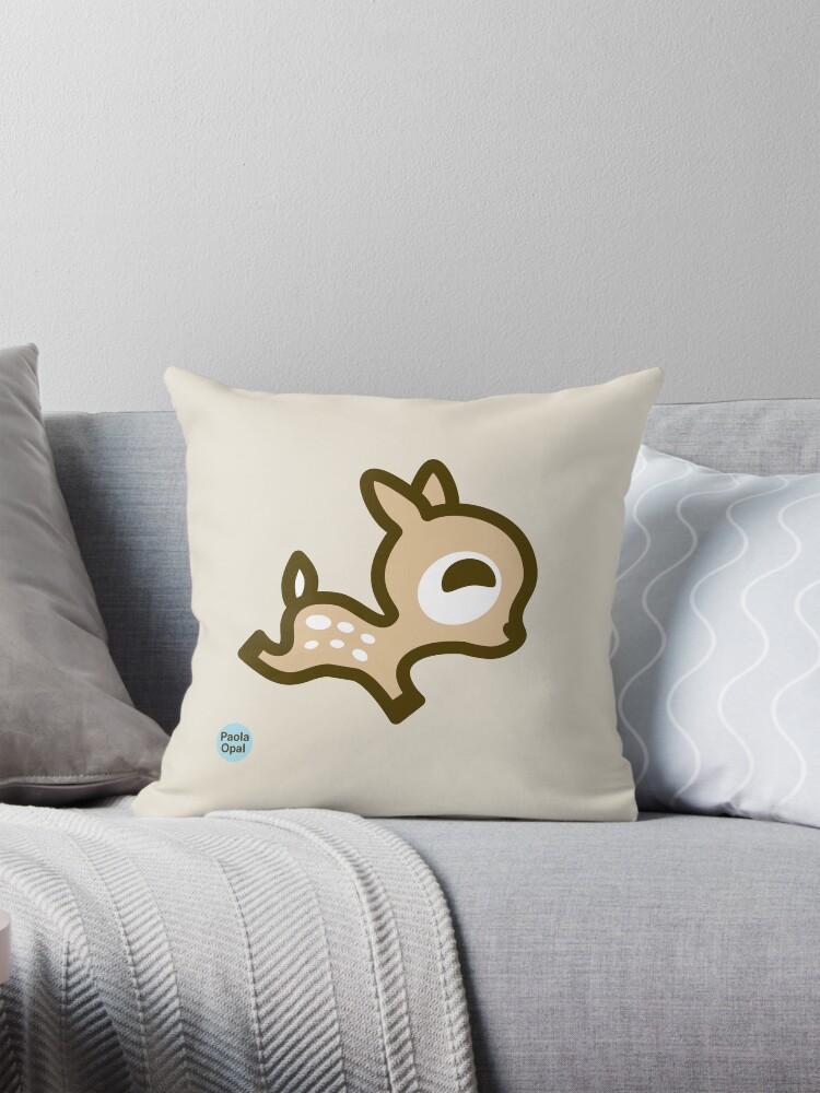 Thumbnail 1 of 4, Pillow, Dotty the Deer from the Simply Small Series designed and sold by PaolaOpal.
