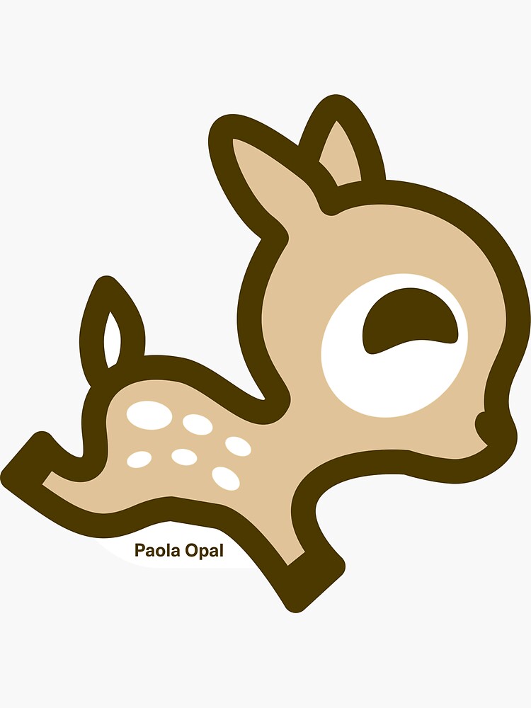 Thumbnail 3 of 3, Sticker, Dotty the Deer from the Simply Small Series designed and sold by PaolaOpal.