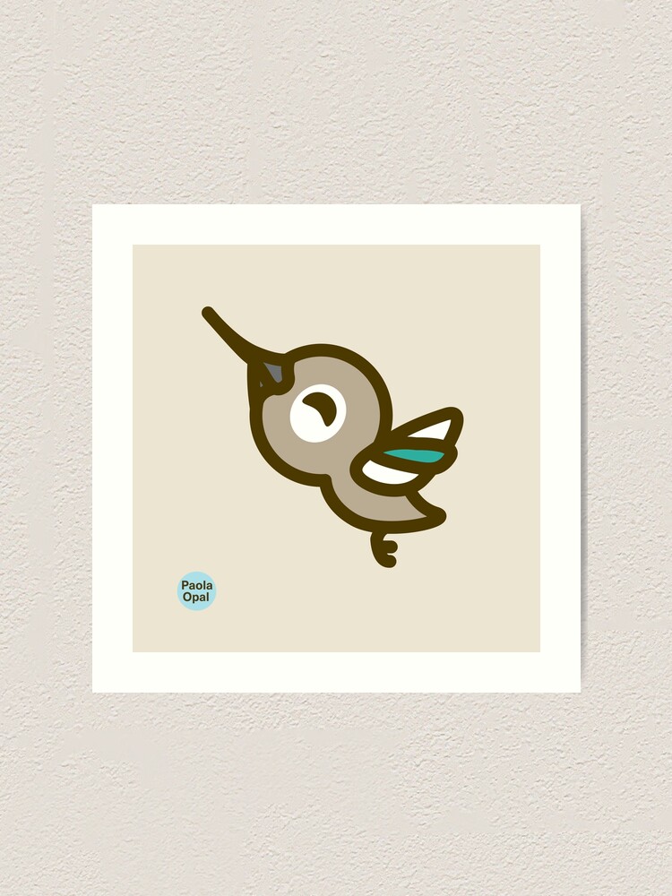 Thumbnail 1 of 3, Art Print, Zingy the Hummingbird from the Simply Small Series designed and sold by PaolaOpal.