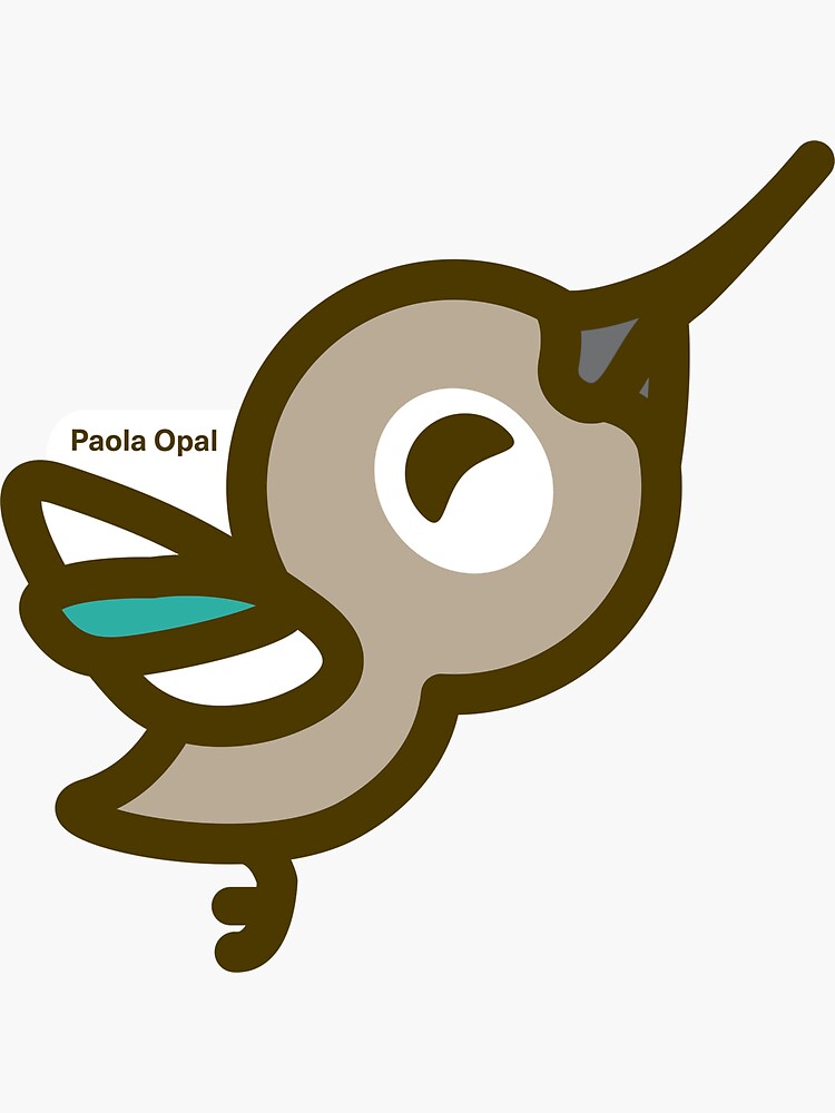 Thumbnail 3 of 3, Sticker, Zingy the Hummingbird from the Simply Small Series designed and sold by PaolaOpal.
