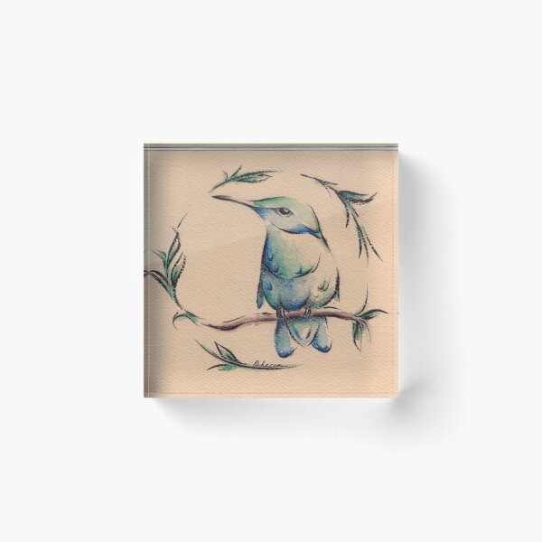 Item preview, Small Wonder - Hummingbird Watercolor Painting on Vintage Paper designed and sold by Rebecca Rees.