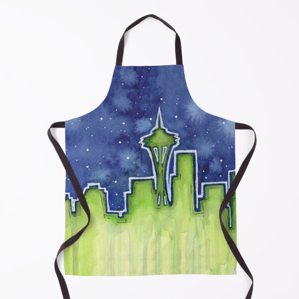Item preview, Seattle Night Skyline Watercolor designed and sold by Olga Shvartsur.