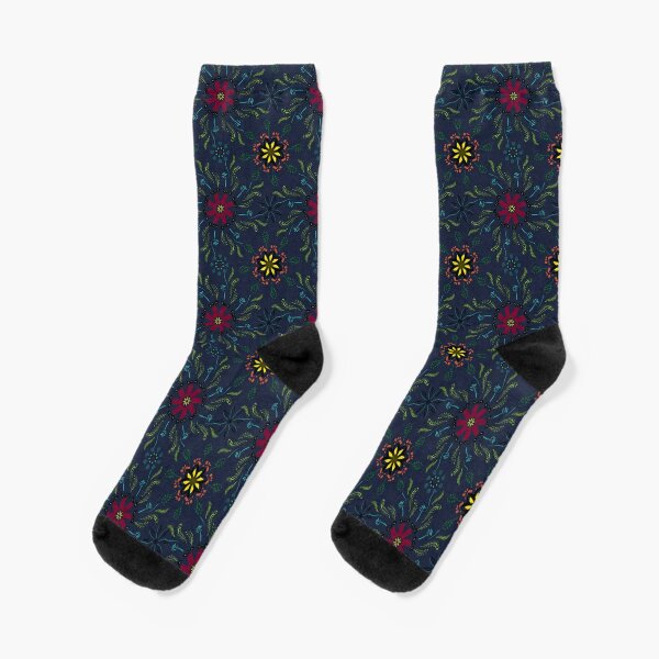 Herren Blumen Vögel gedruckt Baumwolle Socken Freizeit Kleid-Socken 