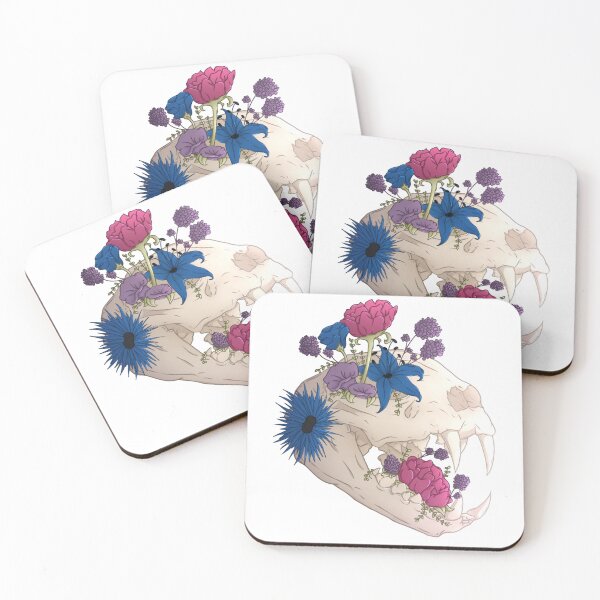 Item preview, Cat Skull With Bisexual Multi-Colored Flowers designed and sold by RepoGhost1.