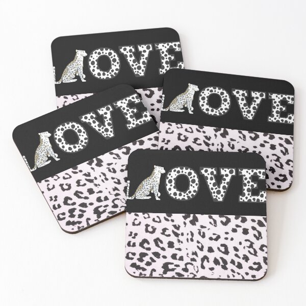Item preview, White And Black Cheetah Print Print Love Typography - Cute Adorable Cheetah designed and sold by adoredigitals.