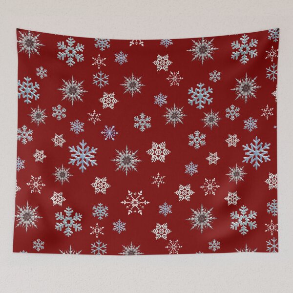 Item preview, Snowflakes on red background, regular grid. designed and sold by imyournightmare.