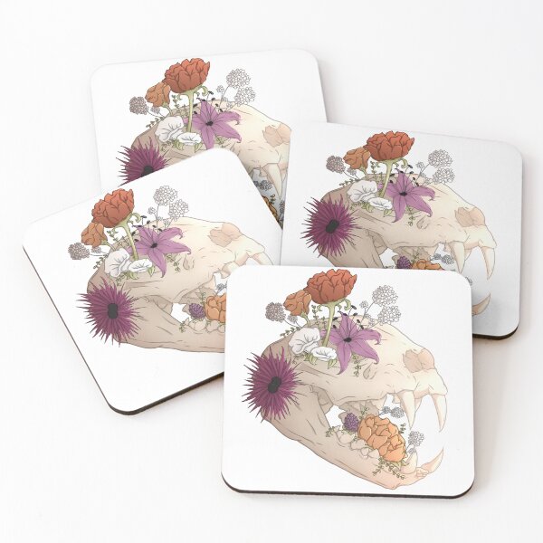 Item preview, Cat Skull with Lesbian Multi-Colored Flowers designed and sold by RepoGhost1.