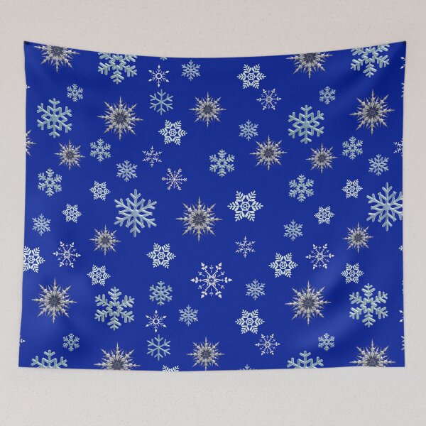 Item preview, Snowflakes on royal blue background, regular grid. designed and sold by imyournightmare.