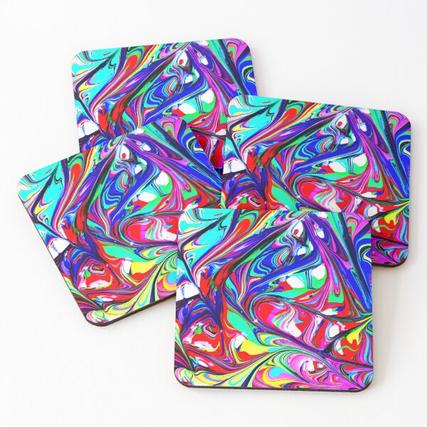 Item preview, PATTERN DESIGN STUDY #77 – Multicolored Paint Swirls designed and sold by DEL-Productions.