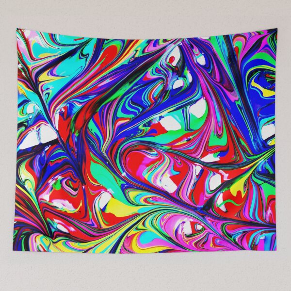 Item preview, PATTERN DESIGN STUDY #77 – Multicolored Paint Swirls designed and sold by DEL-Productions.