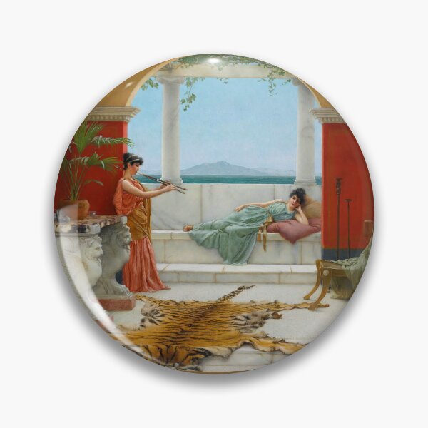 Item preview, The Sweet Siesta Of A Summer Day "Girls with a beautiful transparent Summer pink  and green Dress" John William Godward designed and sold by TeeARTHY.
