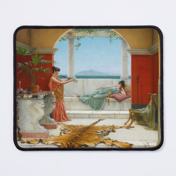 Item preview, The Sweet Siesta Of A Summer Day "Girls with a beautiful transparent Summer pink  and green Dress" John William Godward designed and sold by TeeARTHY.
