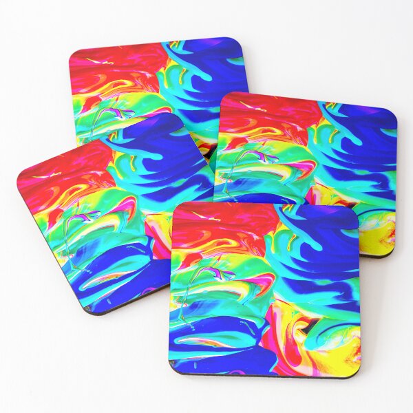 Item preview, PATTERN DESIGN STUDY #78 – Multicolored Paint Swirls in Two Columns designed and sold by DEL-Productions.