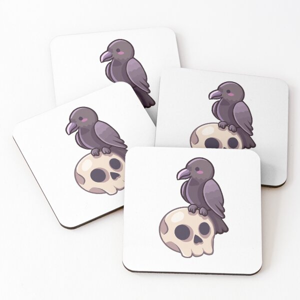 Item preview, Cute Raven and Skull Sticker designed and sold by 10six.
