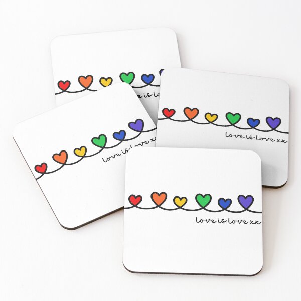 Aperçu de l'œuvre L'amour c'est l'amour Rainbow Hearts créée et vendue par BlakefourDesign.