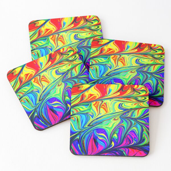 Item preview, PATTERN DESIGN STUDY #79 – Multicolored Paint Swirls Horizontally Layered designed and sold by DEL-Productions.