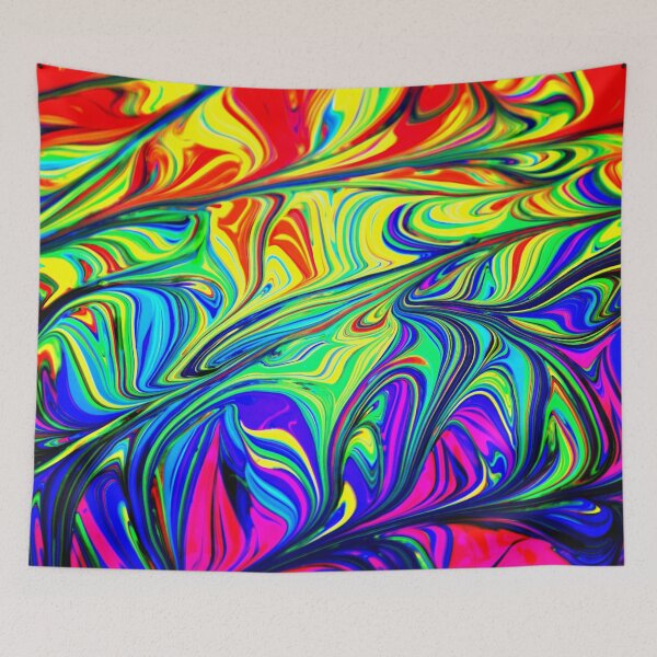 Item preview, PATTERN DESIGN STUDY #79 – Multicolored Paint Swirls Horizontally Layered designed and sold by DEL-Productions.