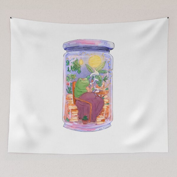 Item preview, \frog-animal-reading-in-jar-t-shirt-design. designed and sold by JAMALSTORE92.